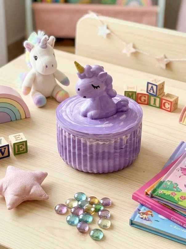 Bougie boite licorne parfum vanille Licorne Jesmonite Bougie végétale Idée cadeau