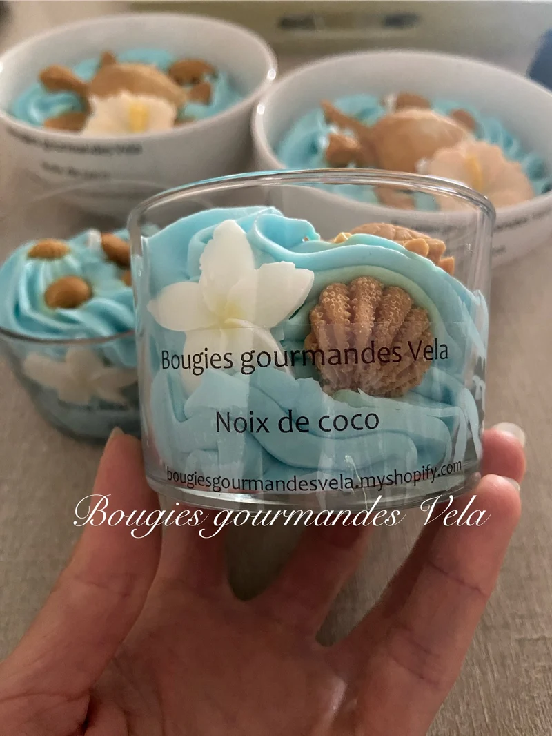Bougie gourmande tortue Bougie parfumée noix de coco Bougie chantilly Bougie artisanale Bougie végétale Idée cadeau