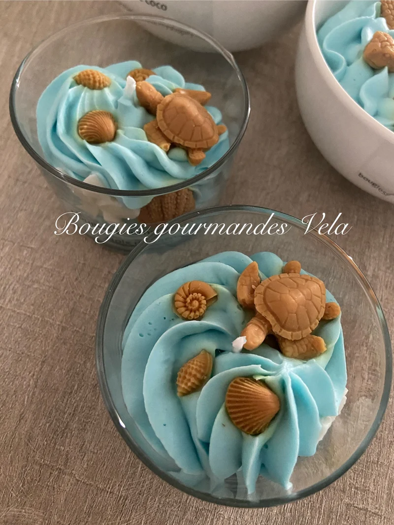 Bougie gourmande tortue Bougie parfumée noix de coco Bougie chantilly Bougie artisanale Bougie végétale Idée cadeau
