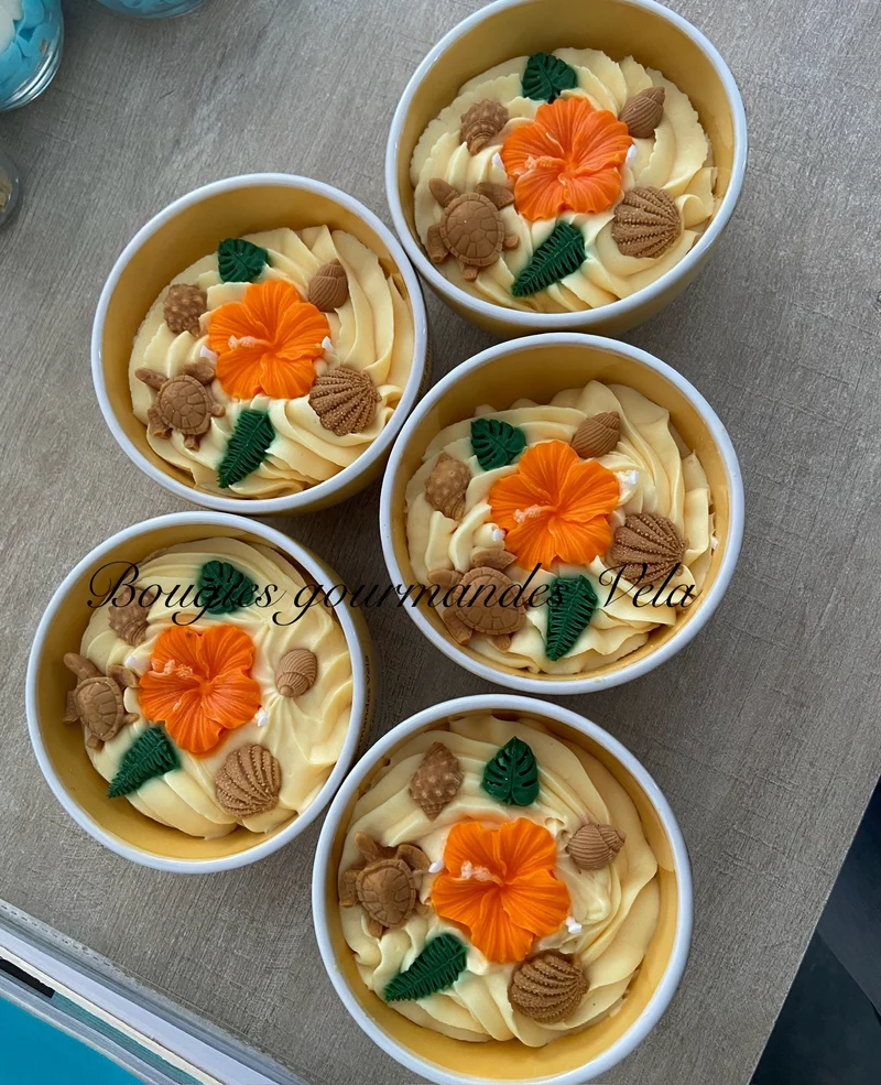 Bougie gourmande mangue coco Bougie parfumée Bougie chantilly Bougie artisanale Bougie végétale Idée cadeau