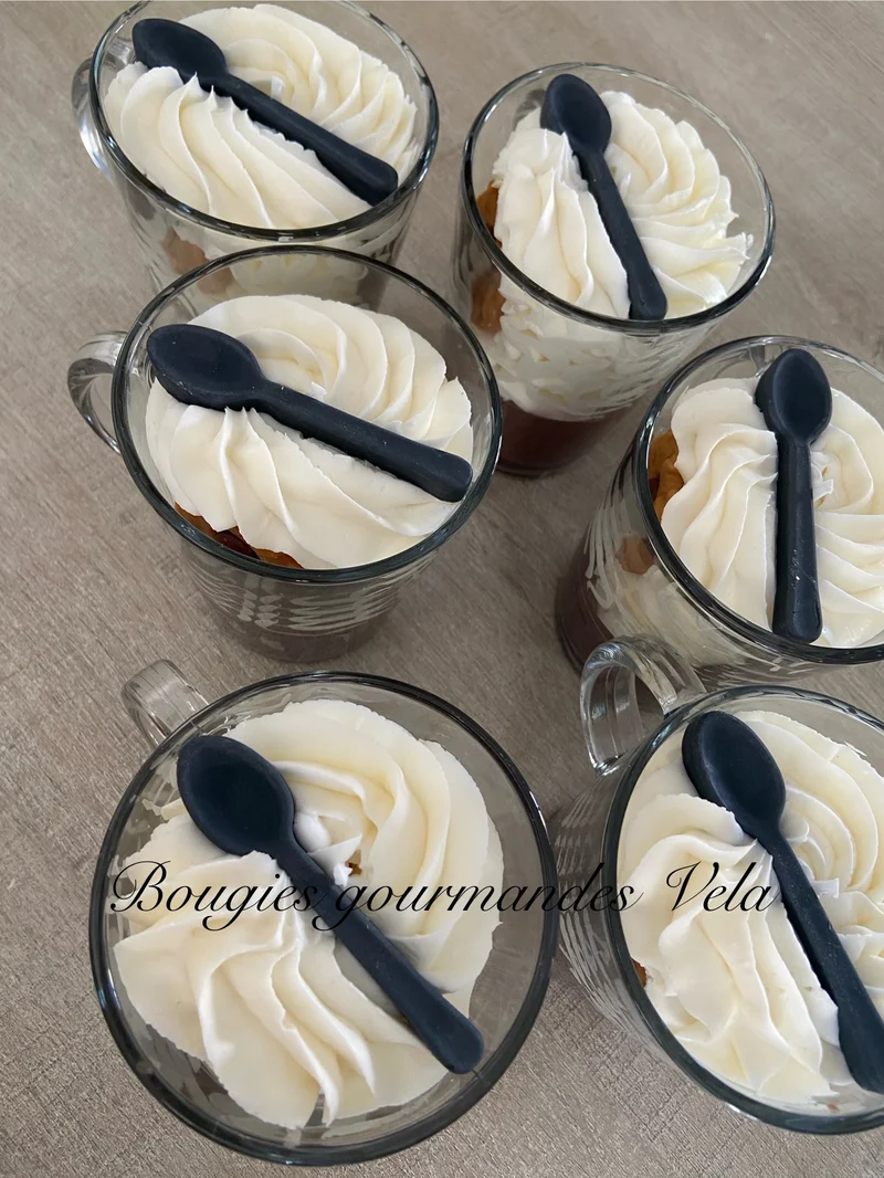 Bougie gourmande parfumée café Bougie chantilly Bougie artisanale Bougie végétale Idée cadeau
