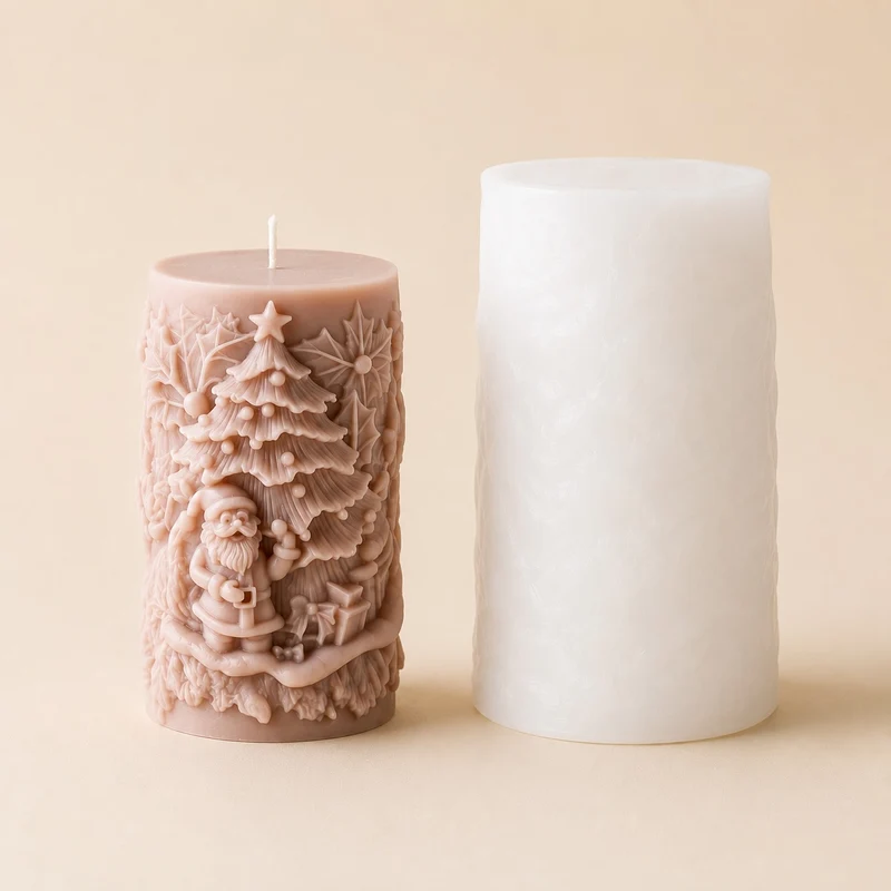 Stampo in Silicone Candela Scena Natalizia
