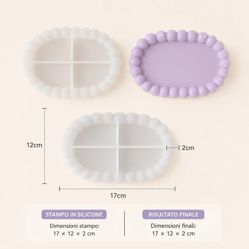 Stampo in Silicone Vassoio Ovale con Perle