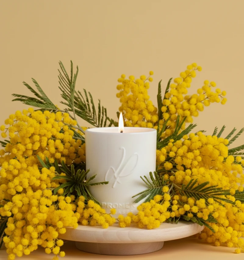 Sur les collines de Mimosa - Bougie parfumée céramique