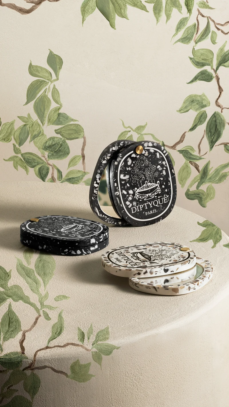 Miroir de poche coquillage - Blanc