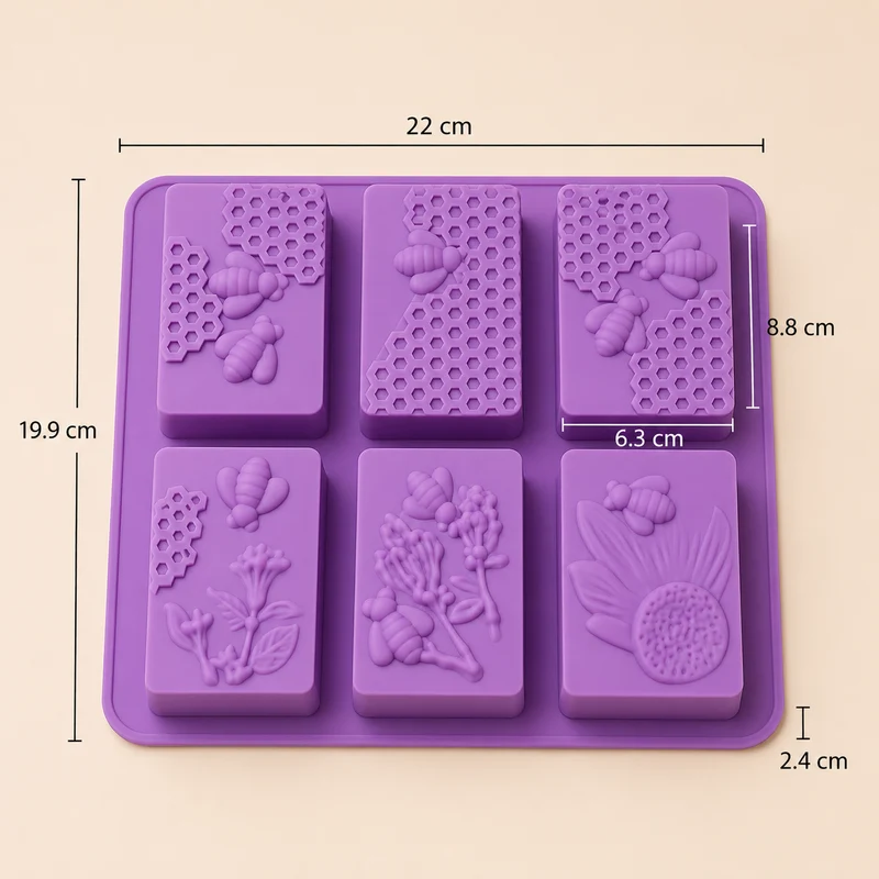 Stampo in Silicone Ape e Fiore Rettangolare