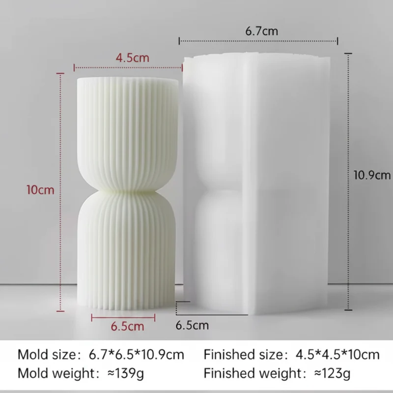 Stampo in Silicone Cilindro Rigato H 10,9