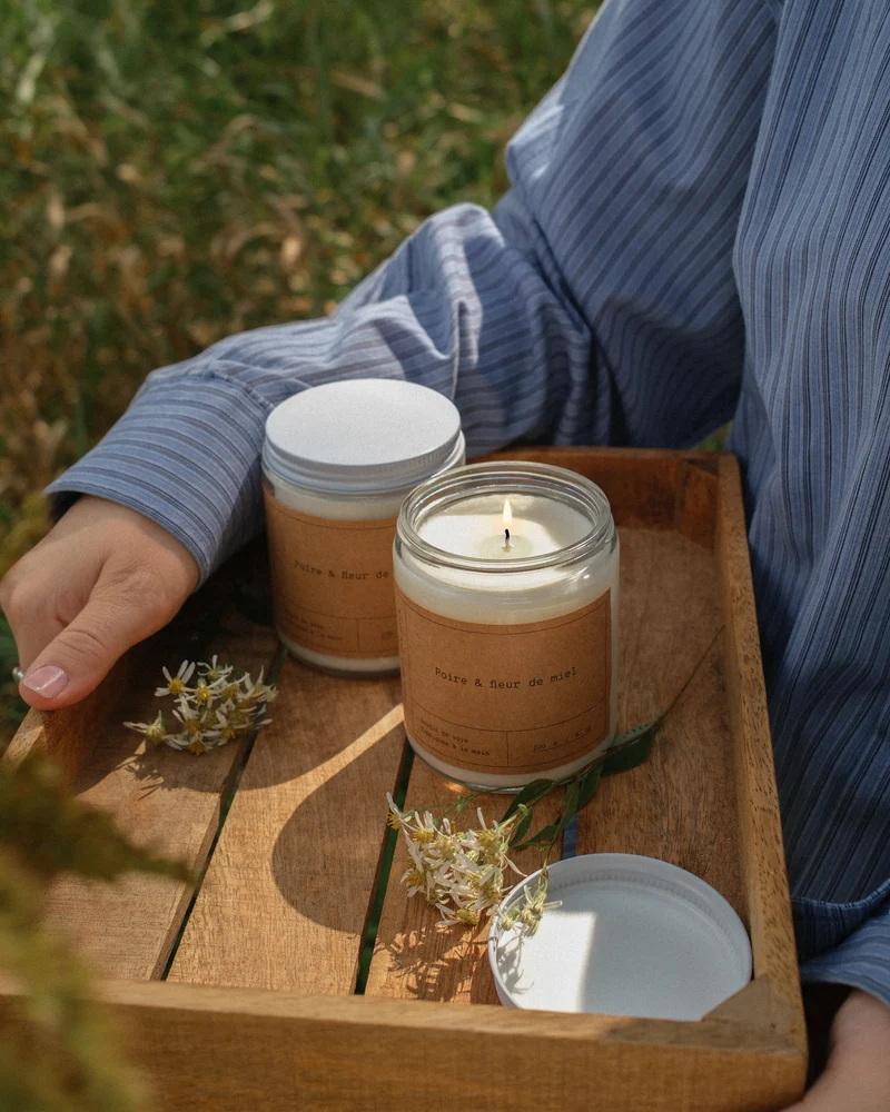 Bougie de soya — Poire & fleur de miel