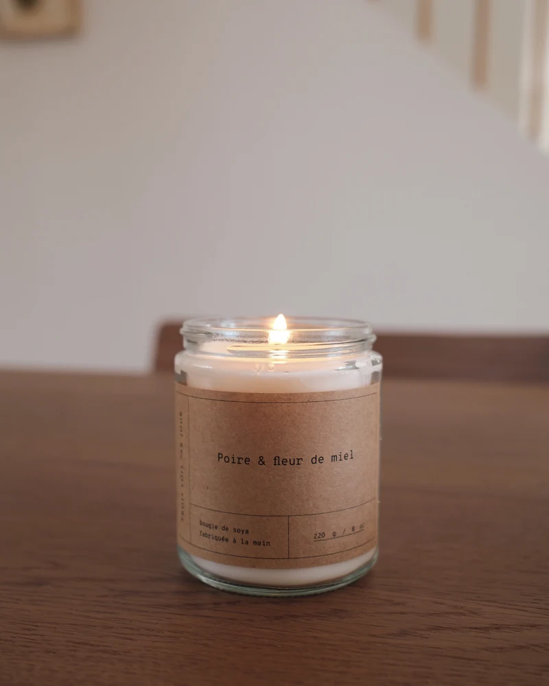 Bougie de soya — Poire & fleur de miel