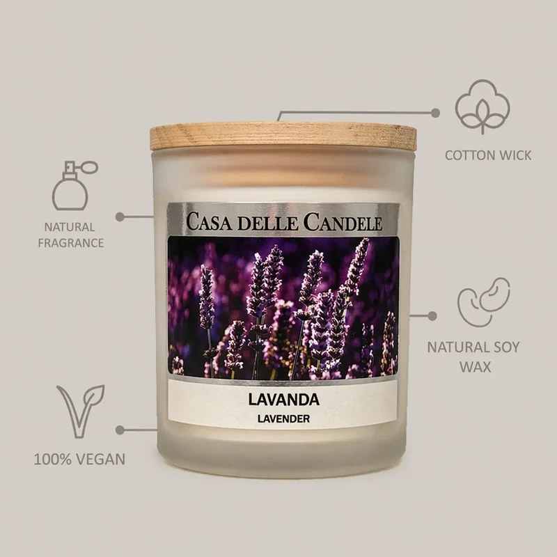 Candela alla Lavanda in cera di soia