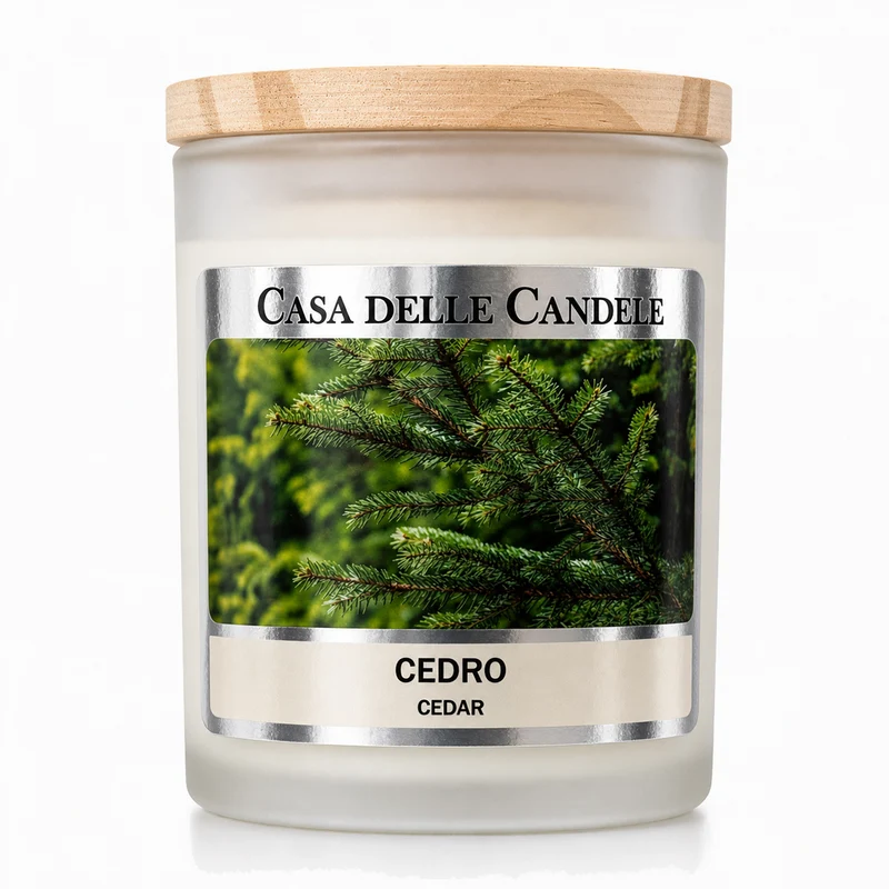 Candela al Cedro in cera di soia