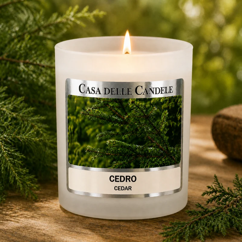 Candela al Cedro in cera di soia