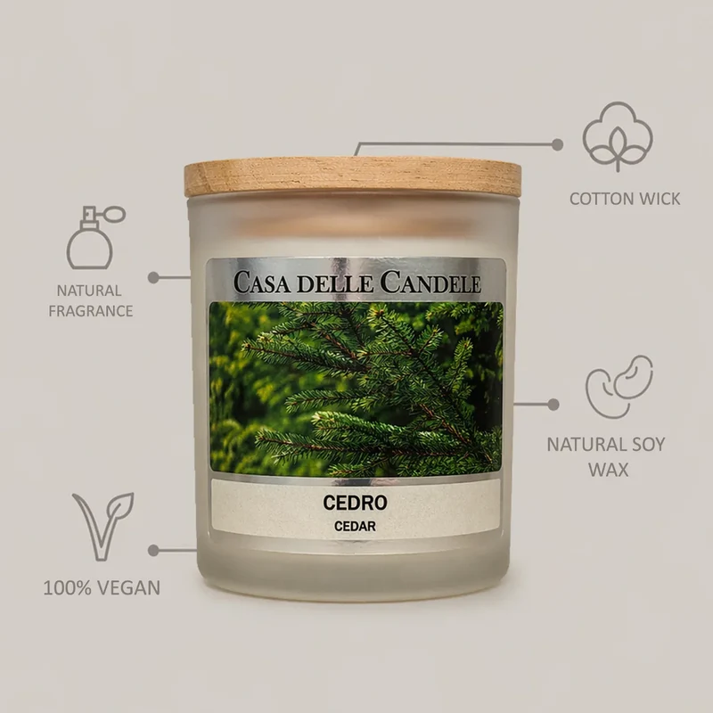 Candela al Cedro in cera di soia