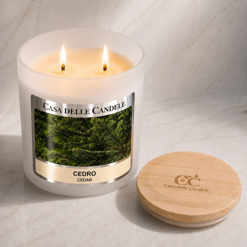 Candela al Cedro in cera di soia