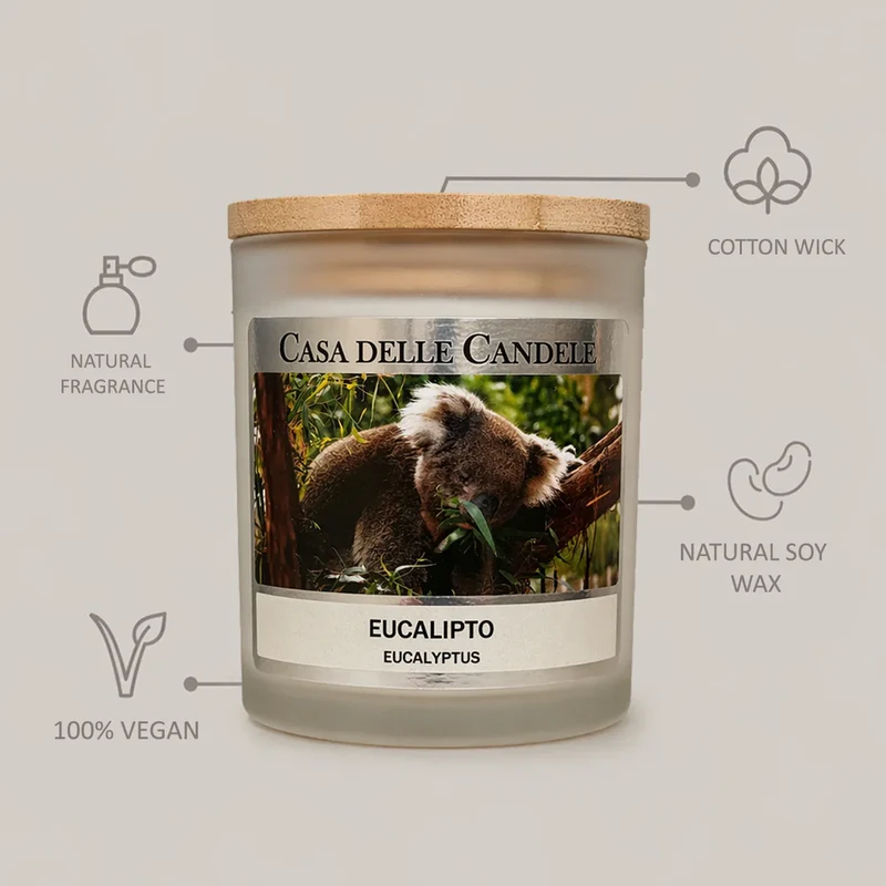 Candela all’Eucalipto in cera di soia