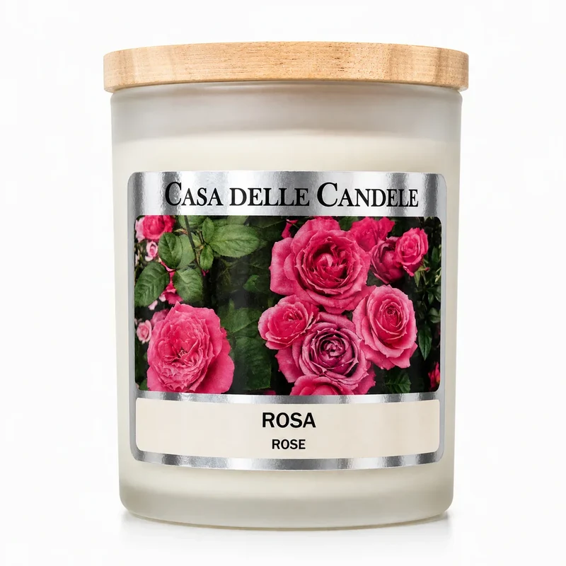 Candela alla Rosa in cera di soia