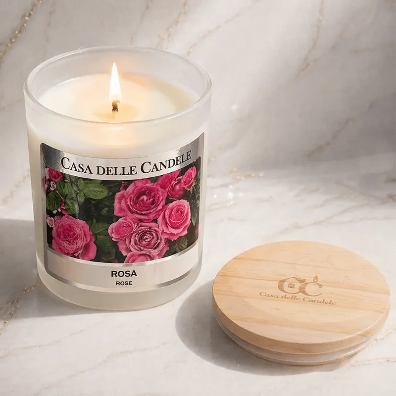 Candela alla Rosa in cera di soia