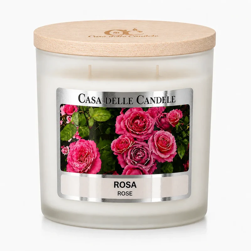 Candela alla Rosa in cera di soia