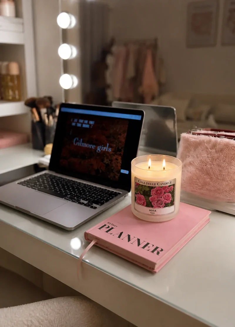 Candela alla Rosa in cera di soia