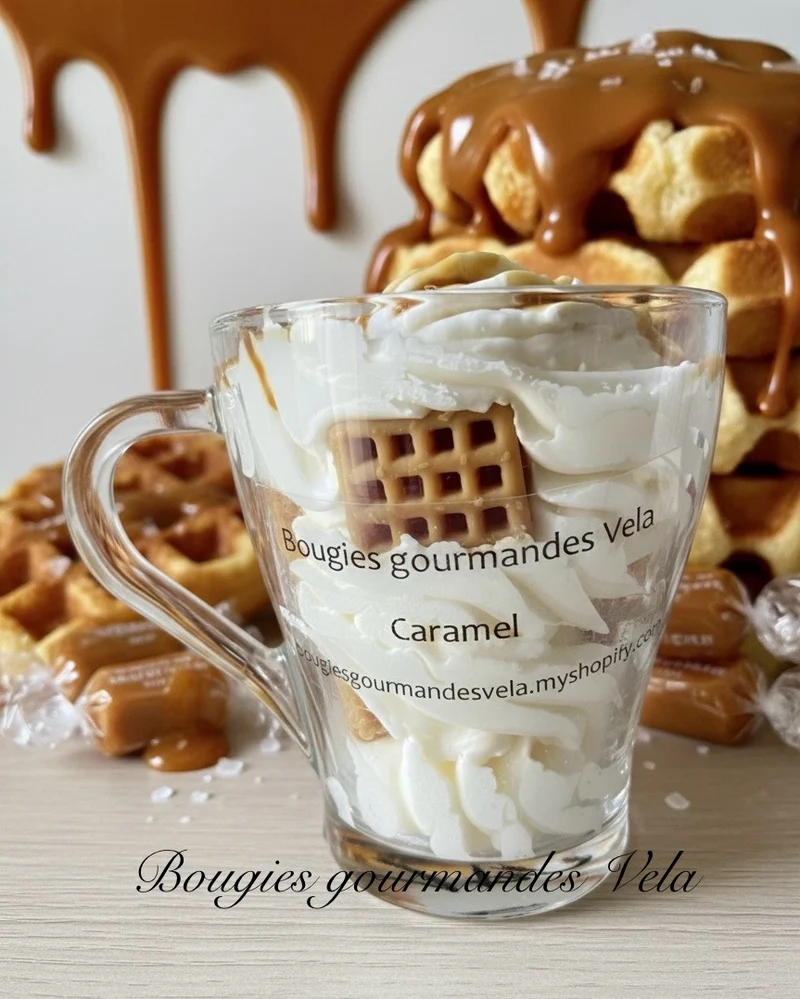 Coffret 2 bougies gourmandes parfum caramel parfum fruits rouges Bougie chantilly Bougie artisanale Bougie végétale Idée cadeau