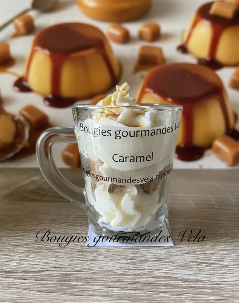 Coffret 2 bougies gourmandes parfum caramel Bougie chantilly Bougie artisanale Bougie végétale Idée cadeau