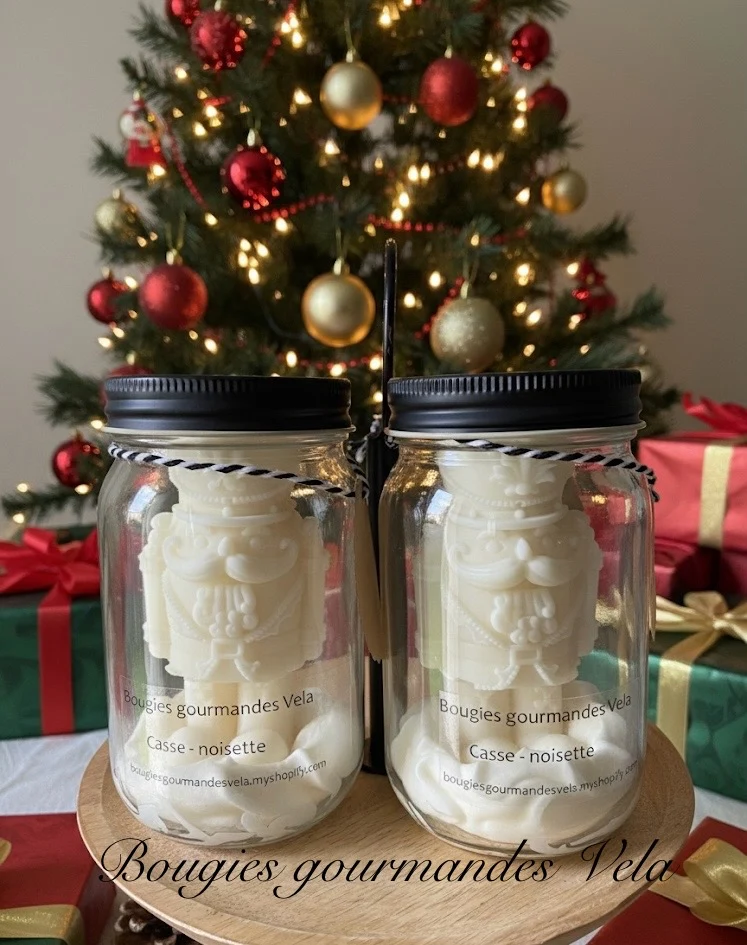 Bougie gourmande casse noisette Bougie Noël Bougie parfumée Bougie artisanale Bougie végétale Idée cadeau Noel