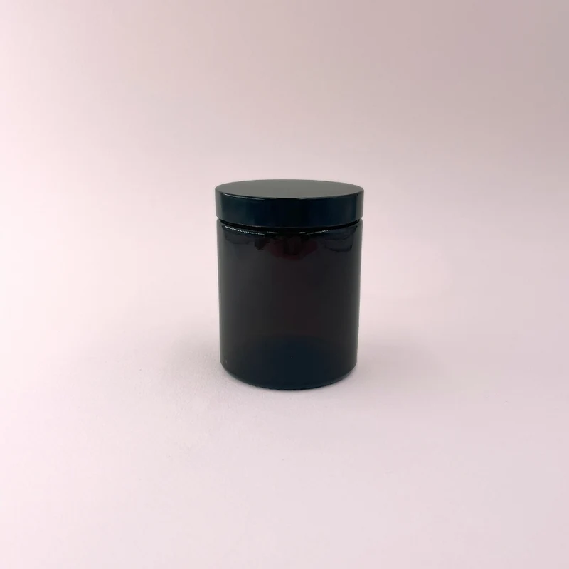 Verre ambré avec couvercle 180 ml / bougie 140 g