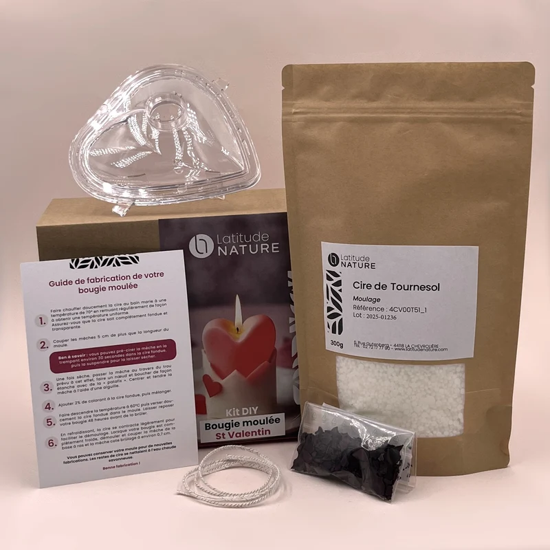 Kit de fabrication de bougie moulée spécial Saint-Valentin - Colorant solide