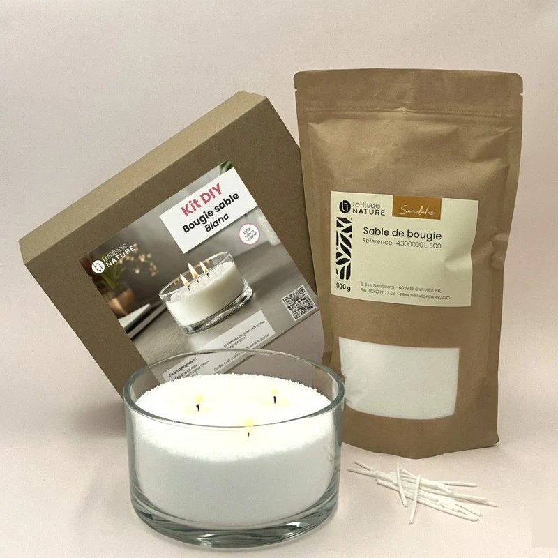 Kit DIY Bougie sable blanc