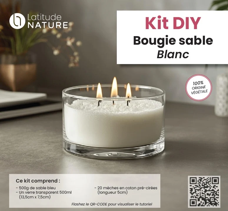 Kit DIY Bougie sable blanc