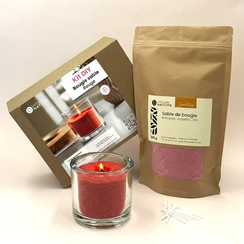 Kit DIY Bougie sable rouge