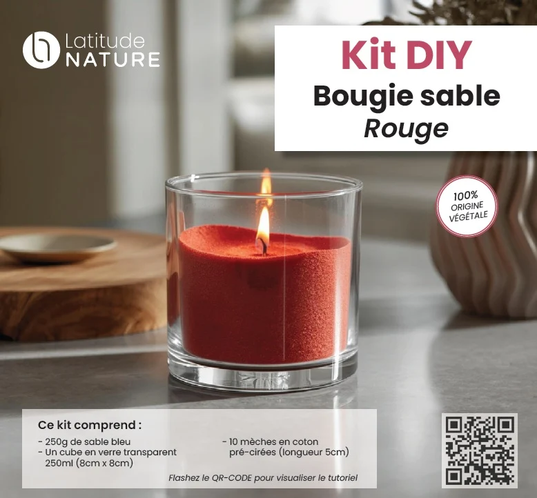 Kit DIY Bougie sable rouge