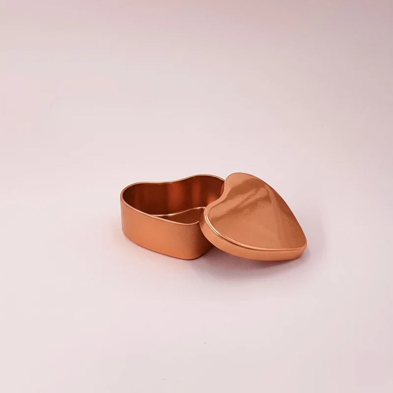 Boîte métal cœur cuivré avec couvercle 50 ml