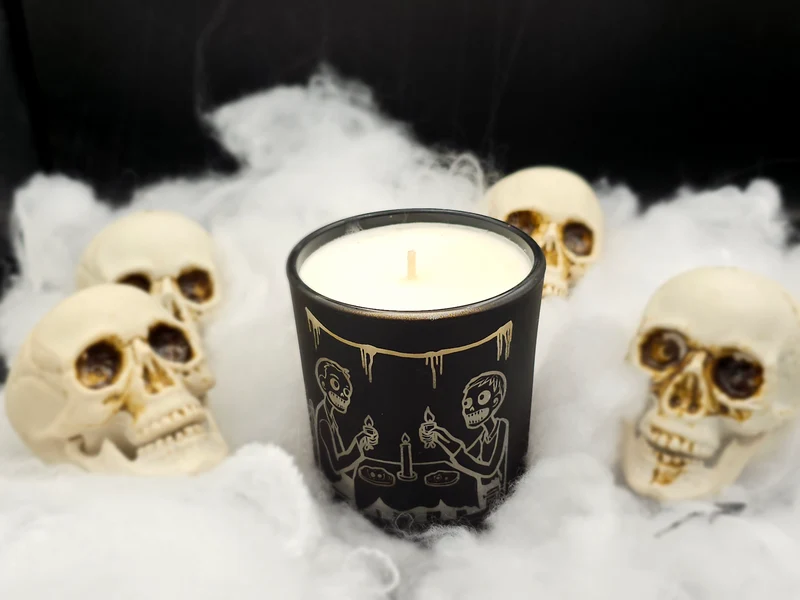 Schwarze Sojawachskerze Halloween – Kürbisduft