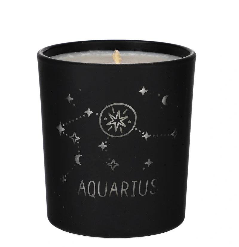 Aquarius Zodiac Schwarz Duftkerze