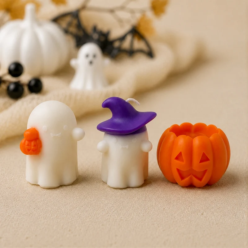 Moule bougie Duo de fantômes - Silicone