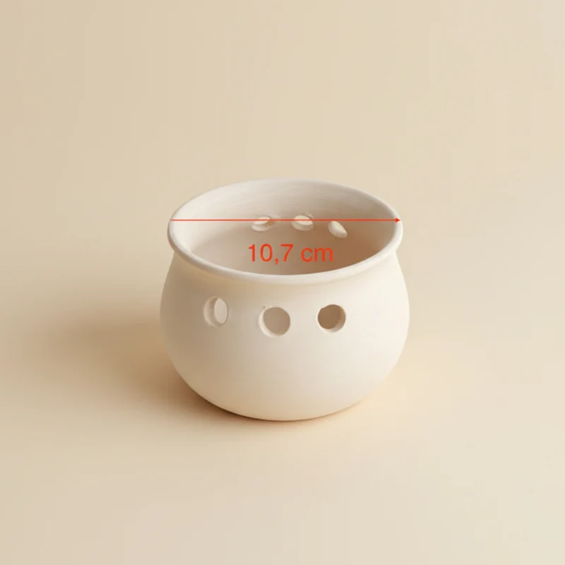 Contenitore in terra cotta per candele con sabbia di cera / candle sand
