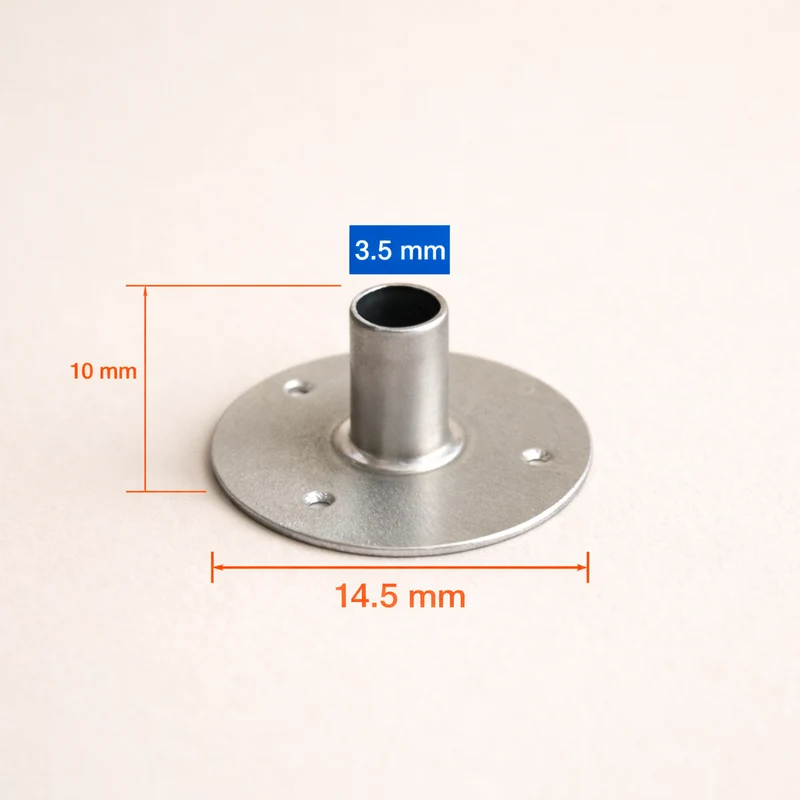 Supporto stoppino metallico (wick sustainer) , 3,5 x 10 x 14,5 mm , 100 gr ( 234 pz circa)