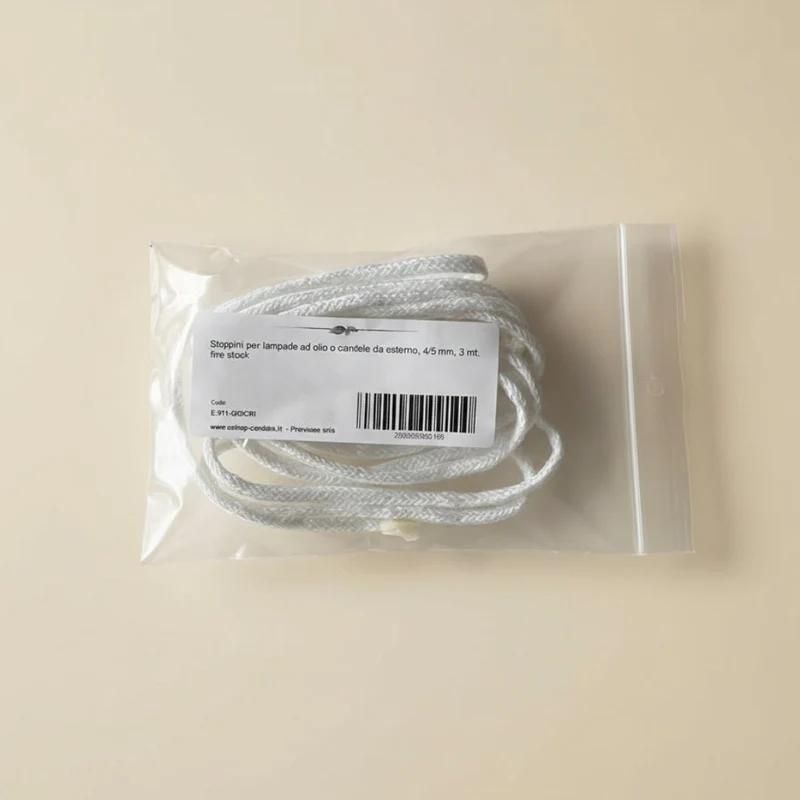 Stoppini per lampade ad olio o candele da esterno, 4/5 mm, 3 mt, fine stock