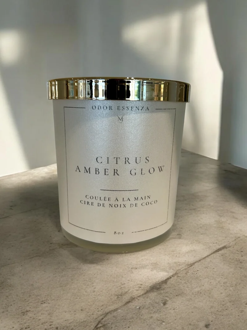 BOUGIES parfumée artisanale Citrus Amber Glow