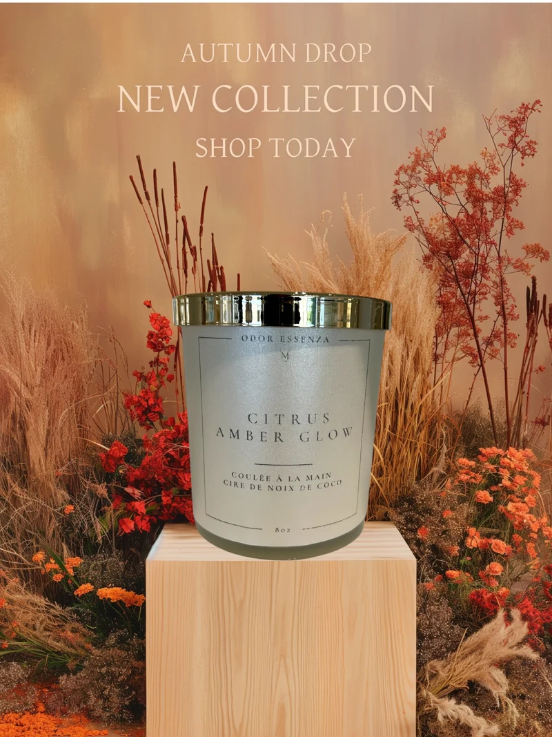 BOUGIES parfumée artisanale Citrus Amber Glow