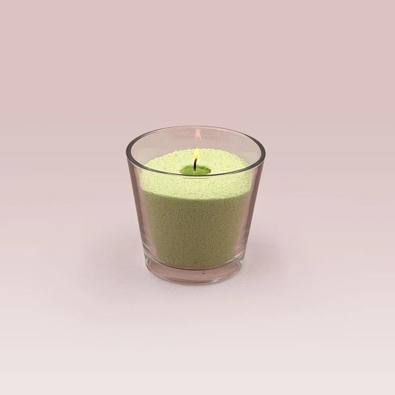 Cire sable pour bougie perlée vert