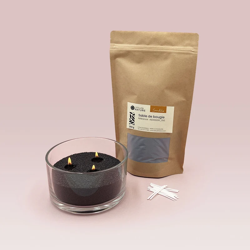 Cire sable pour bougie perlée noir