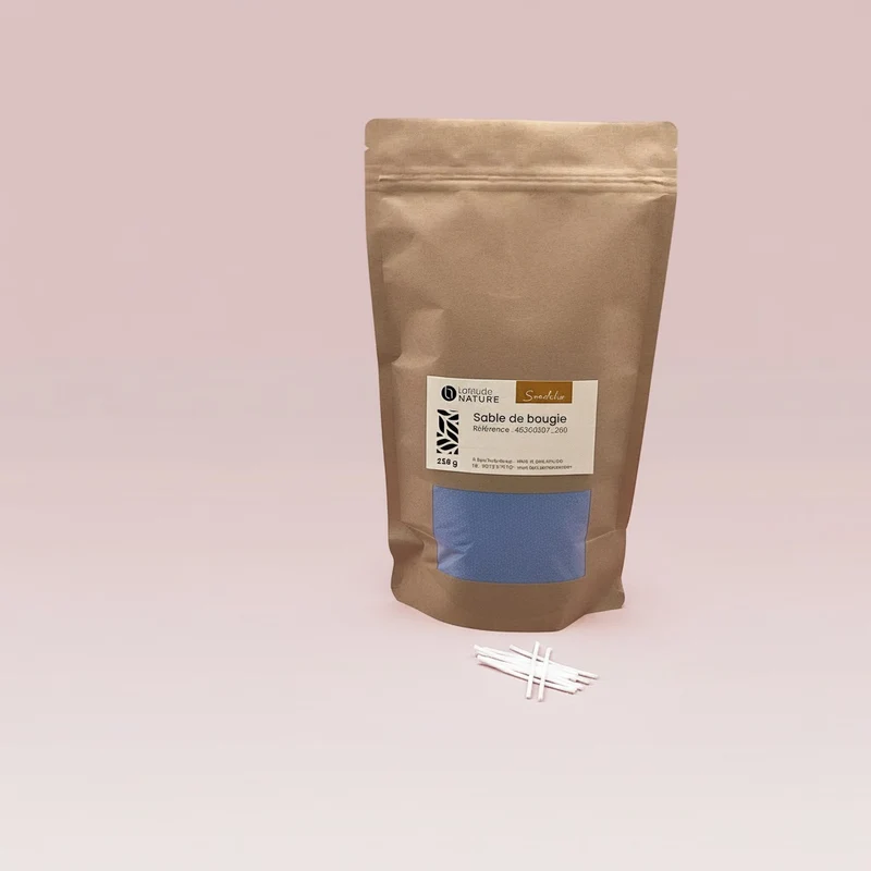 Cire sable pour bougie perlée bleu
