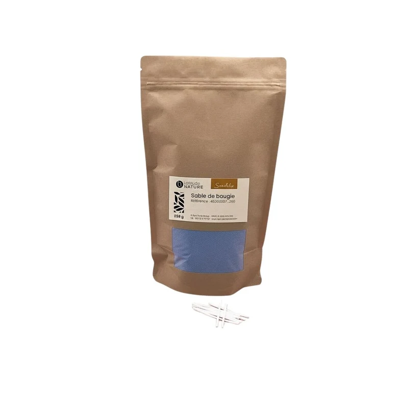 Cire sable pour bougie perlée bleu
