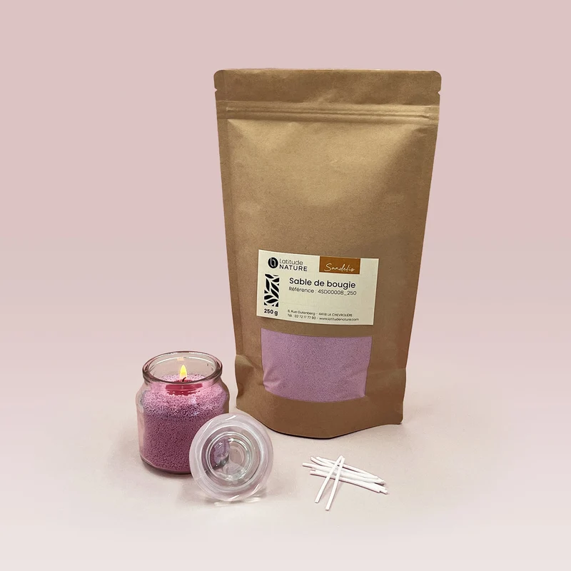 Cire sable pour bougie perlée rose