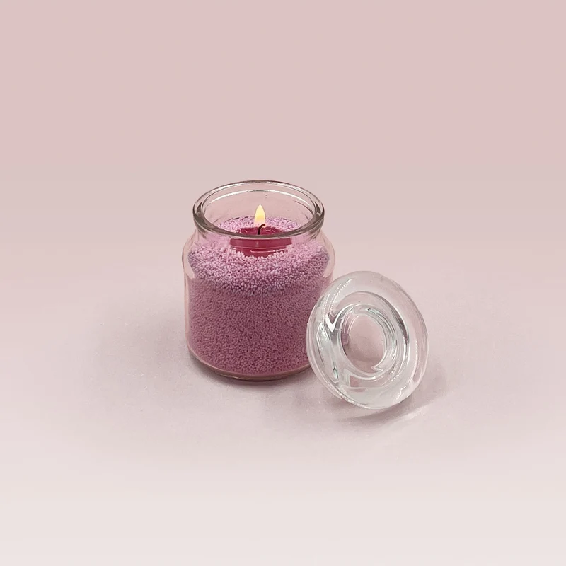 Cire sable pour bougie perlée rose