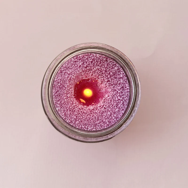 Cire sable pour bougie perlée rose
