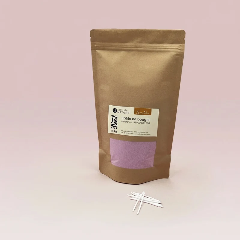 Cire sable pour bougie perlée rose