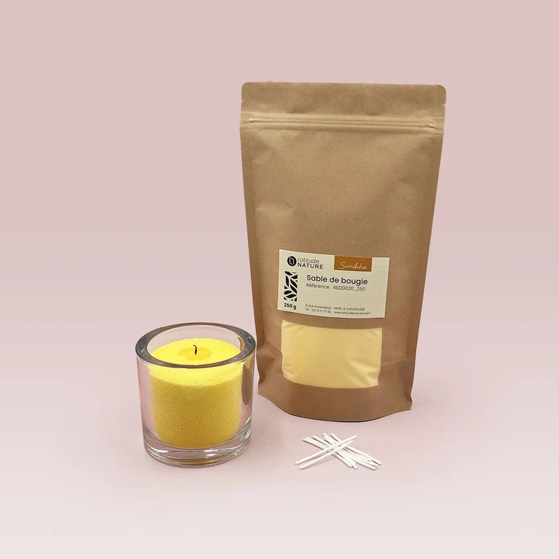 Cire sable pour bougie perlée jaune